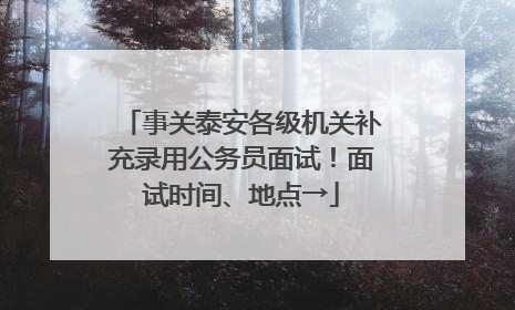 事关泰安各级机关补充录用公务员面试！面试时间、地点→