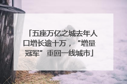 五座万亿之城去年人口增长逾十万，“增量冠军”重回一线城市