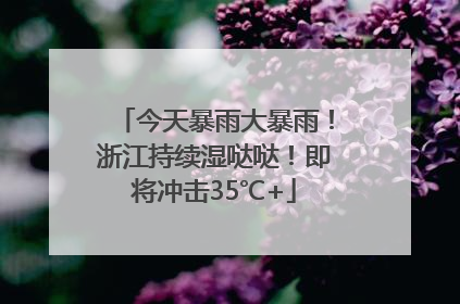 今天暴雨大暴雨！浙江持续湿哒哒！即将冲击35℃+