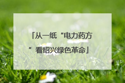 从一纸“电力药方”看绍兴绿色革命
