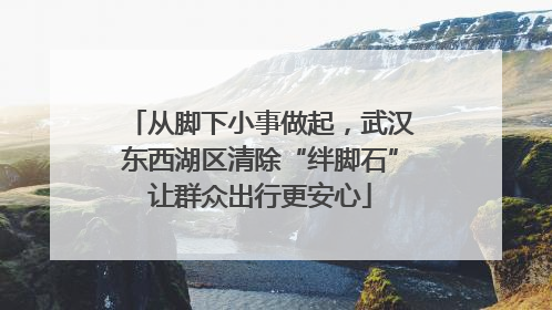 从脚下小事做起，武汉东西湖区清除“绊脚石”让群众出行更安心