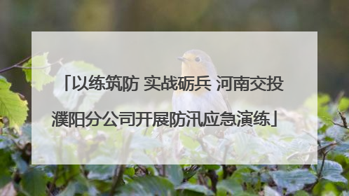以练筑防 实战砺兵 河南交投濮阳分公司开展防汛应急演练