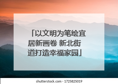 以文明为笔绘宜居新画卷 新北街道打造幸福家园