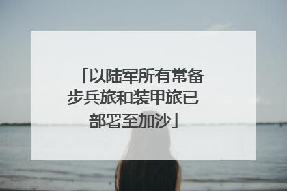 以陆军所有常备步兵旅和装甲旅已部署至加沙