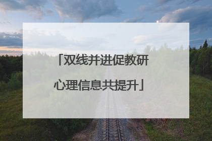 双线并进促教研 心理信息共提升
