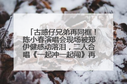 古惑仔兄弟再同框！陈小春演唱会现场被郑伊健感动落泪，二人合唱《一起冲一起闯》再现青春回忆