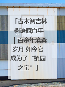 古木阅吉林 树语藏百年｜百余年沧桑岁月 如今它成为了“镇园之宝”