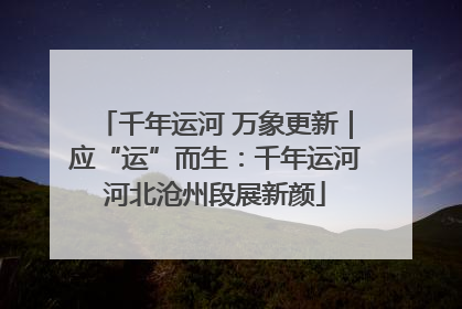 千年运河 万象更新｜应“运”而生：千年运河河北沧州段展新颜