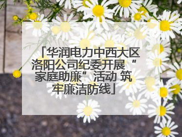 华润电力中西大区洛阳公司纪委开展“家庭助廉”活动 筑牢廉洁防线