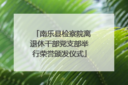 南乐县检察院离退休干部党支部举行荣誉颁发仪式