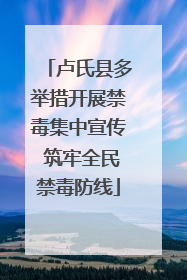 卢氏县多举措开展禁毒集中宣传 筑牢全民禁毒防线