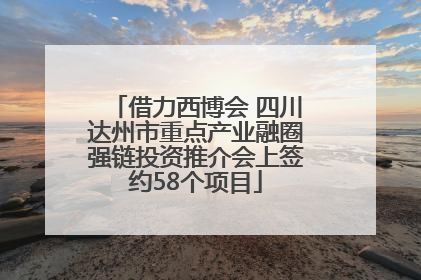 借力西博会 四川达州市重点产业融圈强链投资推介会上签约58个项目