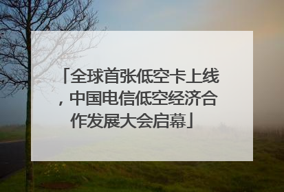 全球首张低空卡上线，中国电信低空经济合作发展大会启幕