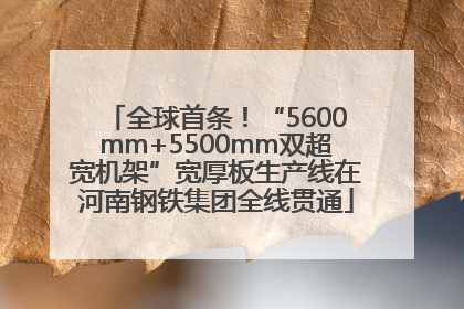 全球首条！“5600mm+5500mm双超宽机架”宽厚板生产线在河南钢铁集团全线贯通