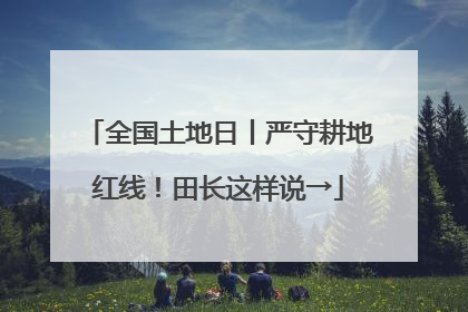 全国土地日丨严守耕地红线！田长这样说→