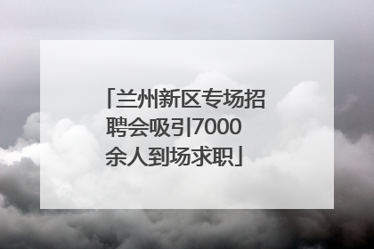 兰州新区专场招聘会吸引7000余人到场求职