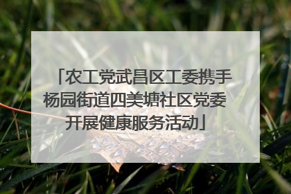 农工党武昌区工委携手杨园街道四美塘社区党委开展健康服务活动