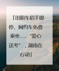 出租车招手即停、网约车免费乘坐……“爱心送考”，湖南在行动