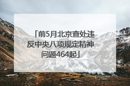 前5月北京查处违反中央八项规定精神问题464起