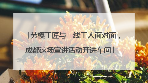 劳模工匠与一线工人面对面，成都这场宣讲活动开进车间