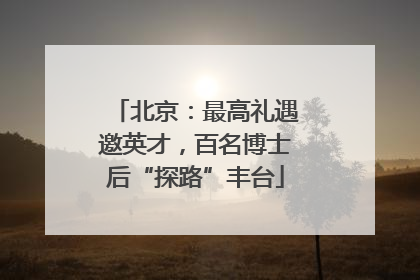 北京：最高礼遇邀英才，百名博士后“探路”丰台
