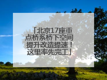 北京17座重点桥系桥下空间提升改造提速！这里率先完工