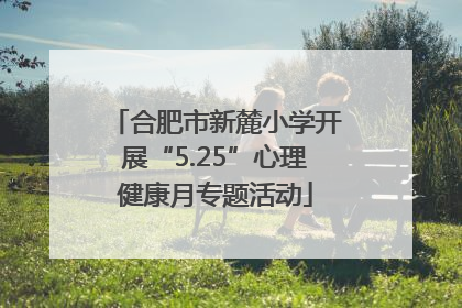 合肥市新麓小学开展“5.25”心理健康月专题活动