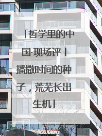 哲学里的中国·现场评丨播撒时间的种子，荒芜长出生机