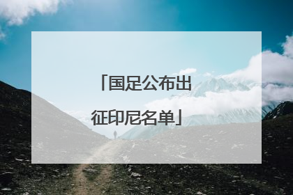 国足公布出征印尼名单