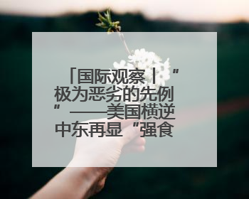 国际观察丨“极为恶劣的先例”——美国横逆中东再显“强食弱肉”本性