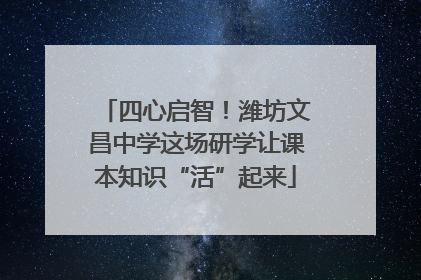 四心启智！潍坊文昌中学这场研学让课本知识“活”起来