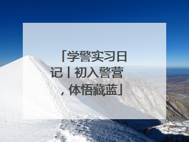 学警实习日记丨初入警营，体悟藏蓝