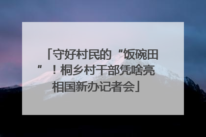 守好村民的“饭碗田”！桐乡村干部凭啥亮相国新办记者会