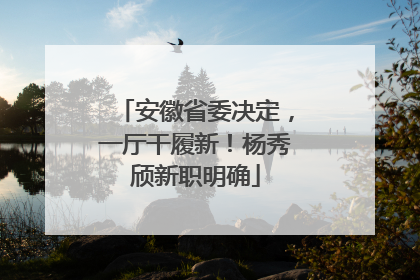 安徽省委决定，一厅干履新！杨秀颀新职明确