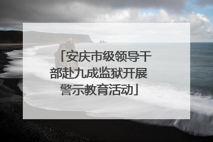 安庆市级领导干部赴九成监狱开展警示教育活动