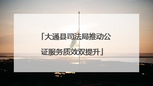 大通县司法局推动公证服务质效双提升