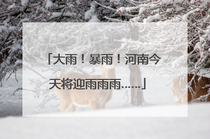 大雨！暴雨！河南今天将迎雨雨雨……
