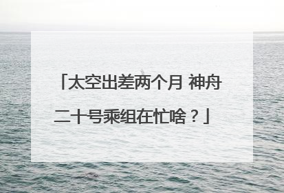 太空出差两个月 神舟二十号乘组在忙啥？