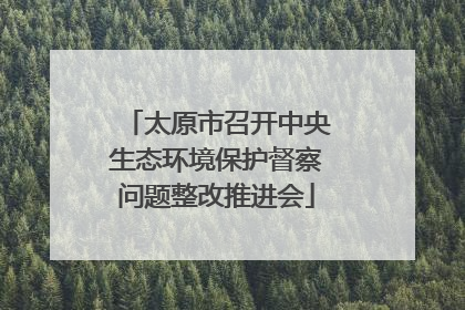 太原市召开中央生态环境保护督察问题整改推进会