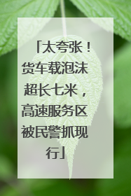 太夸张！货车载泡沫超长七米，高速服务区被民警抓现行