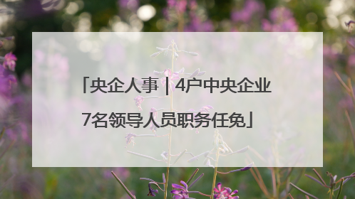 央企人事｜4户中央企业7名领导人员职务任免