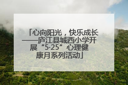 心向阳光，快乐成长——庐江县城西小学开展“5·25”心理健康月系列活动