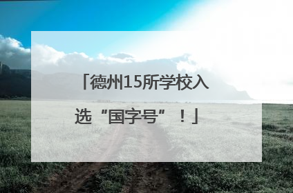 德州15所学校入选“国字号”！