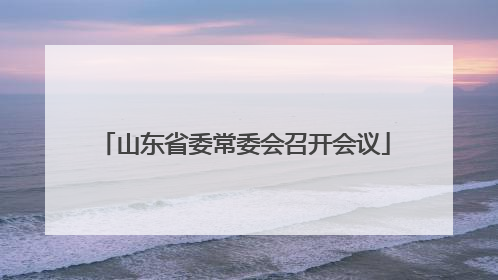 山东省委常委会召开会议