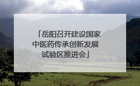 岳阳召开建设国家中医药传承创新发展试验区推进会