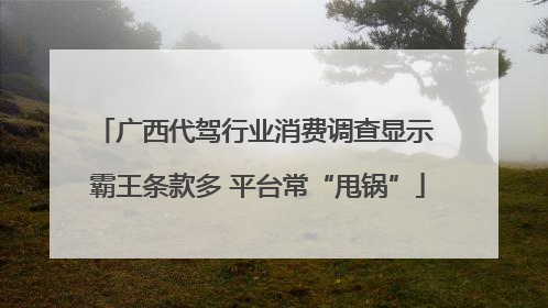 广西代驾行业消费调查显示 霸王条款多 平台常“甩锅”