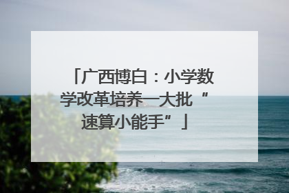 广西博白：小学数学改革培养一大批“速算小能手”