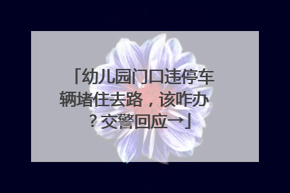 幼儿园门口违停车辆堵住去路，该咋办？交警回应→