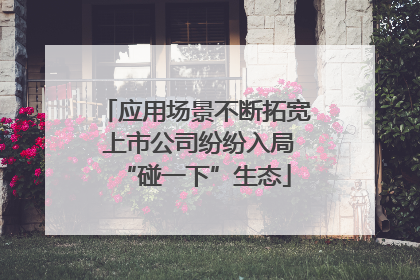 应用场景不断拓宽 上市公司纷纷入局“碰一下”生态