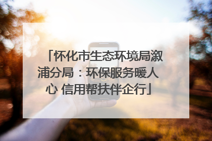 怀化市生态环境局溆浦分局：环保服务暖人心 信用帮扶伴企行